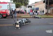 Motocicletas colidem em cruzamento da BR-376