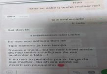 Mulher torna pública conversa de marido com outra