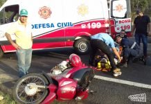 Acidente na saída para Apucarana fere motociclista