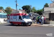 Motociclista fica ferido em acidente no centro