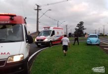 Colisão em trevo deixa três feridos
