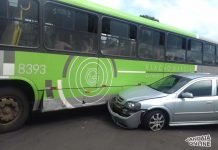 Carro e metropolitano colidem em trevo de Jandaia