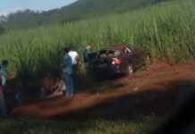 Corolla de Mandaguari capota próximo a Bom Sucesso