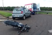 Boliviano fica ferido em acidente de moto na BR-376