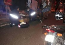 Colisão entre moto e bicicleta deixa ciclista ferido