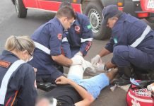 Motociclista fica ferido em colisão no trevo próximo a Emater