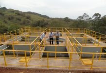 Ditão e representantes da Sanepar visitam obras da ampliação da Estação de Tratamento de Esgoto