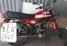 Motocicleta com placa de “Fos” do Iguaçu é apreendida em Jandaia