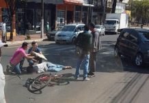 Ciclista é atropelado no centro de Mandaguari