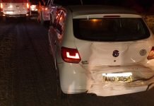 Engavetamento entre Jandaia e Cambira envolveu quatro veículos
