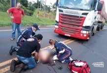 Idoso é atropelado na BR-376 em Jandaia