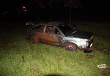 Veículo capotou na BR-376 em Jandaia do Sul