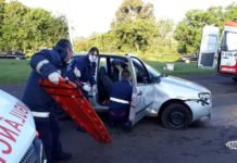 Motorista passa reto em trevo de Jandaia