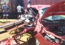 Carro x trem em Arapongas