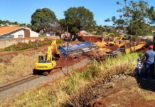 Trem carregado com soja tomba em Apucarana