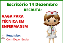 Vaga para técnica em enfermagem