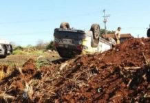 Viatura da PM capota em Jardim Alegre