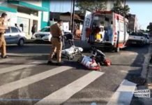 Mulher é atropelada no centro de Jandaia do Sul