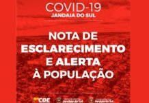 Nota de esclarecimento e alerta à população