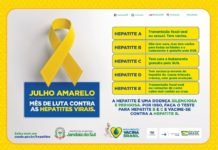 A prefeitura municipal através do Departamento de Saúde promove ação para alertar sobre as hepatites virais