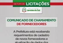 Cadastro de novos fornecedores e atualização de dados dos já cadastrados