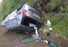 Palio capota na Rodovia do Milho