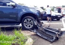Acidente em trevo de Jandaia do Sul deixa mulher ferida