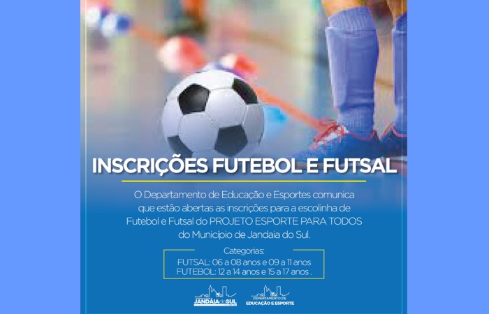 Inscrições para Escolinha de Futebol