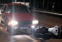 Mulher fica ferida em acidente de moto na cidade de Borrazópolis
