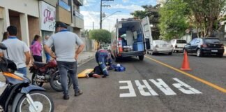 Motociclista fica ferido após colisão na traseira de caminhão em Jandaia do Sul