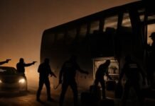 Assaltantes usam coletes da “Receita Federal” durante roubo a ônibus entre Jandaia e Cambira
