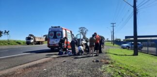 Homem é atropelado por caminhonete na BR-376, em Jandaia do Sul; estado é grave