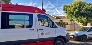 SAMU socorre trabalhador após queda de telhado em residência de Jandaia do Sul