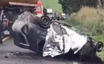 Colisão na PR-317 deixa três mortos após carro pegar fogo na região de Maringá