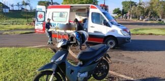 Acidente envolvendo carro e motocicleta deixa mulher ferida em Jandaia do Sul
