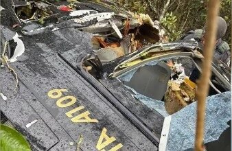 Helicóptero que seguia para Londrina cai em área de mata e deixa três feridos