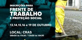 Jandaia do Sul abre inscrições para Frente de Trabalho entre os dias 13 e 19 de outubro