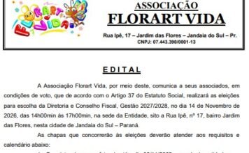 EDITAL: ELEIÇÕES NA FLORART