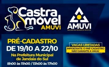Jandaia do Sul abre pré-cadastro para atendimentos do Castra Móvel AMUVI
