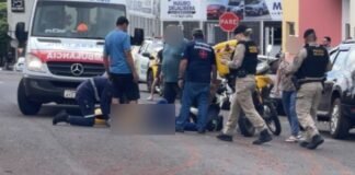 Brigada Comunitária atende vítima de queda de moto no centro