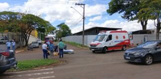 Motociclista fica ferido após colisão com VW Gol em Jandaia do Sul