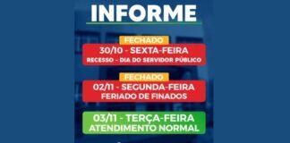 Prefeitura de Jandaia do Sul não abre na sexta-feira (30)