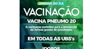 Jandaia do Sul disponibiliza vacina Pneumo 20 para idosos a partir de 85 anos